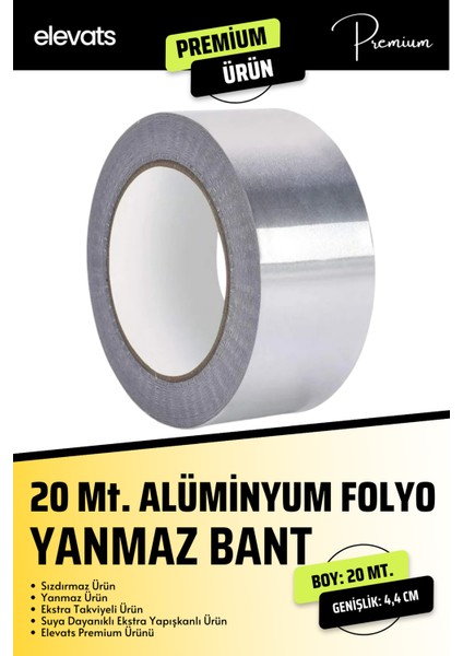 Premium 20 Metre Alüminyum Yanmaz Su Sızdırmaz Yüksek Güçlü Bant