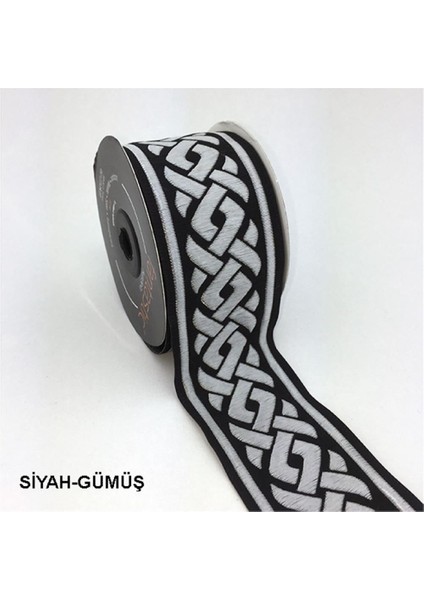 50069-BORDÜR - 10 mt Siyah-Gümüş