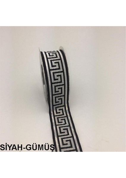 35062-BORDÜR - 10 mt Siyah-Gümüş