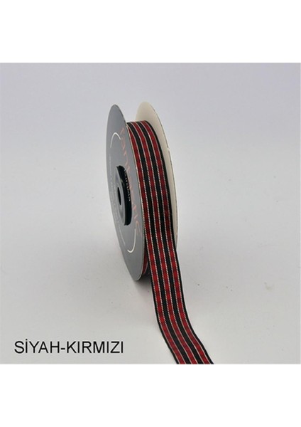 15650-BORDÜR - 10 mt Siyah-Kırmızı