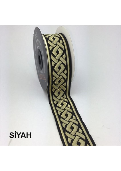 35069-BORDÜR - 10 mt Siyah-Altın