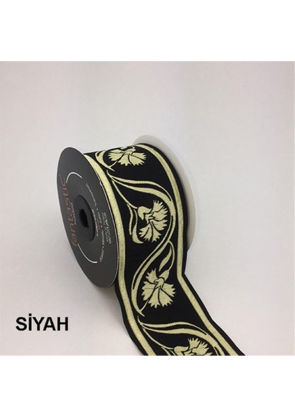 50070-BORDÜR - 10 mt Siyah-Altın