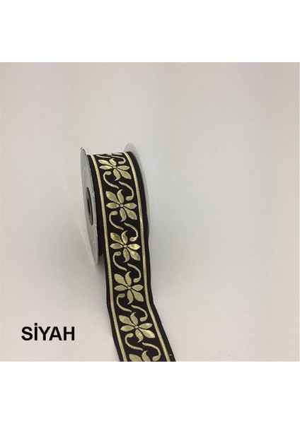 35084-BORDÜR - 10 mt Siyah-Altın