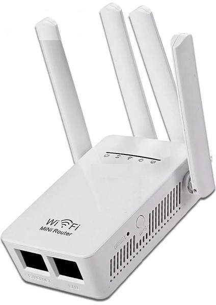 Wifi Antenli Kablosuz Sinyal Güçlendirici Alan Genişletici Wi-Fi Repeater/router/access Point Beyaz