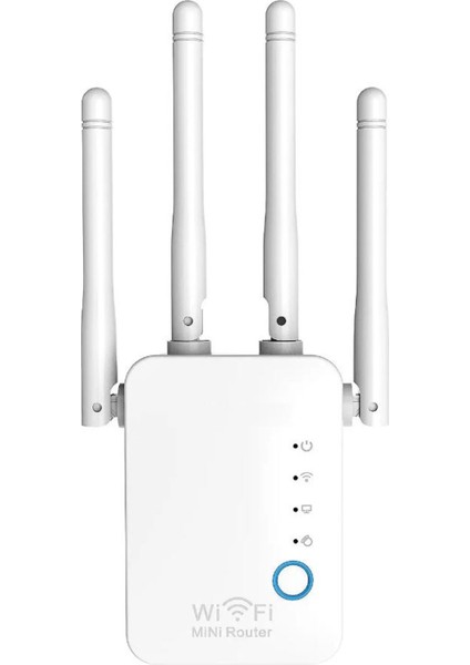 Wifi Antenli Kablosuz Sinyal Güçlendirici Alan Genişletici Wi-Fi Repeater/router/access Point Beyaz