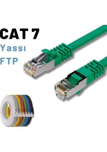 Irenıs 10 Metre Cat7 Kablo Yassı Ftp Ethernet Network Lan Ağ Kablosu