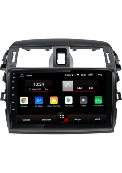 Toyota Corolla 2006-2013 Android 12 Multimedya Carplay 2GB/32GB 9 Inc IPS Ekran Park Kamera Hediye