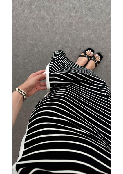 Çizgili Siyah Elbise modelleri