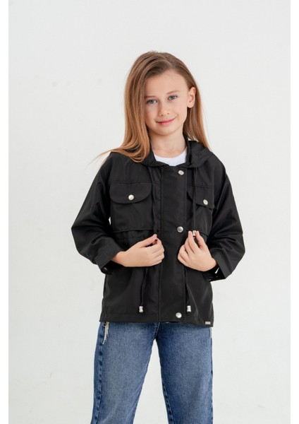 Kız Çocuk Cep Kapaklı Yağmurluk G1655