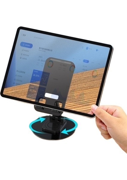 360° Katlama ve Döndürme, Geri Çekilebilir Disk Metal, Masaüstü Cep Telefonu Tutucusu, Tablet Tutucusu (Yurt Dışından)