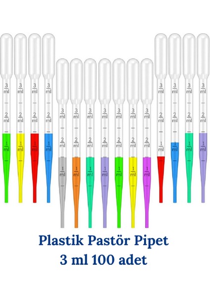 Pastör Pipet Damlalık 3 ml Hacimli Plastik Tek Kullanımlık