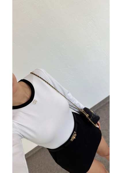 Likralı Uzun Kol Beyaz Basic Triko modelleri