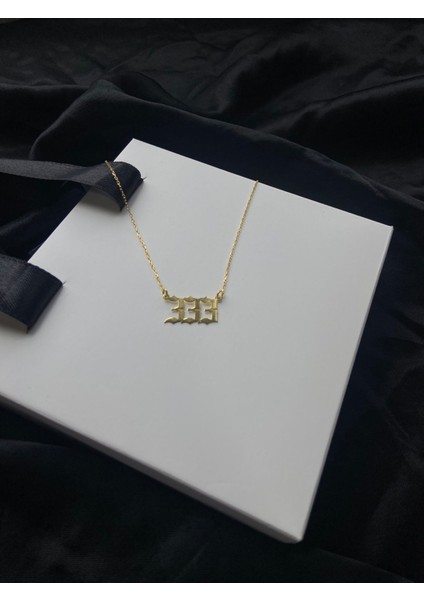 14K Altın Kaplama Melek Sayıları 333 Gümüş Kolye