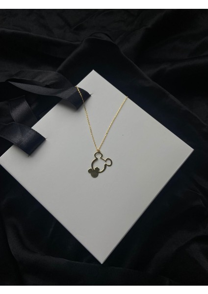 14K Altın Kaplama Mickey Mouse Kolye