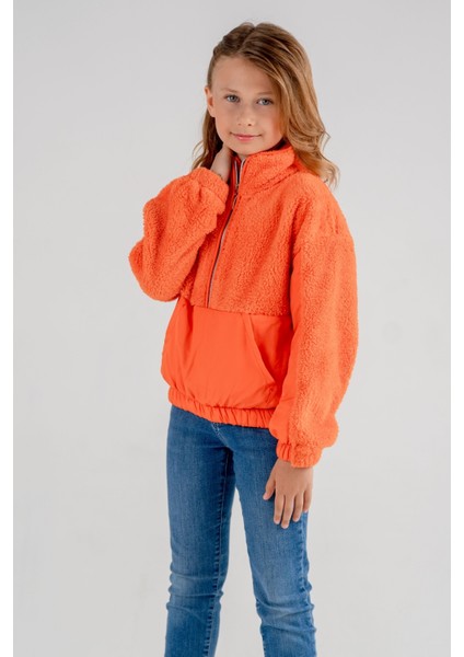 Kız Çocuk Cep Detaylı Peluş Kız Sweatshirt G4524 fiyatları