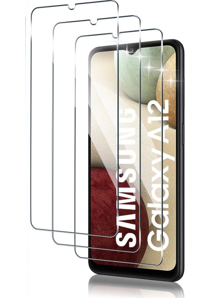 Samsung Galaxy A12 Temperli Cam Ekran Koruyucu 9h Ultra Koruma 3 Adet