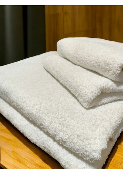 8 Parça Beyaz Banyo Havlu Seti Ayak Havlusu, Büyük Banyo Havlusu, Banyo Havlusu, Saç Havlusu