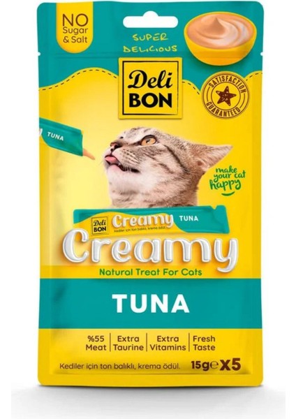 Creamy Kedi Ödül Maması Ton Balıklı 15GR 5li Paket