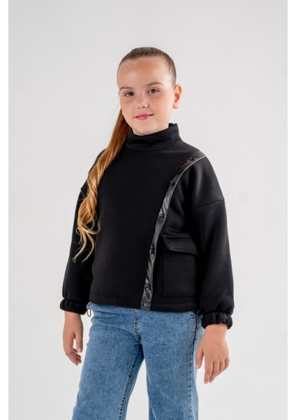 Kız Çocuk Beli Lastikli Üç Iplik Sweatshirt G4515