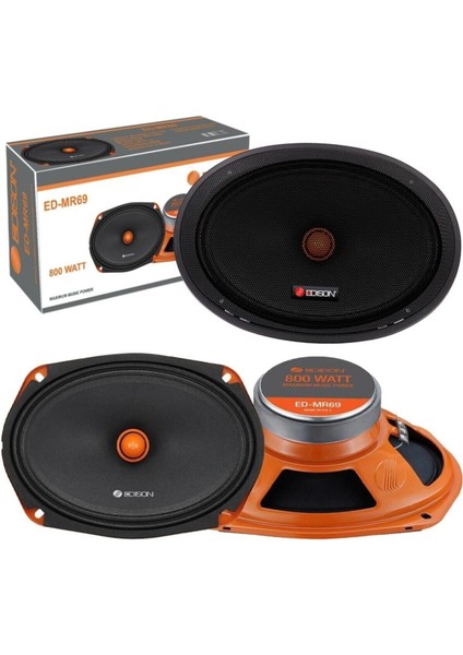 Oto Mıdrange Oval 6x9 800W 80W Rms 2 Adet Edıson ED-MR69