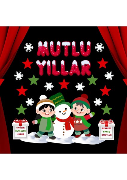 Mutlu Yıllar Okul Pano Süsü 03