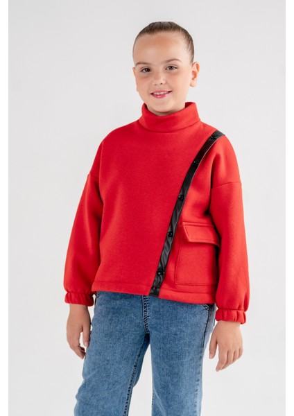 Kız Çocuk Beli Lastikli Üç Iplik Sweatshirt G4515