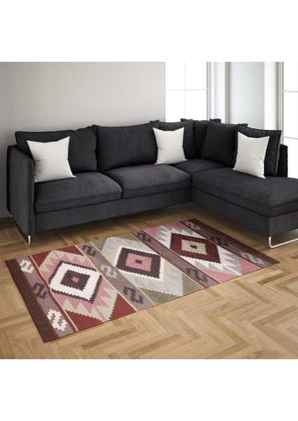 Çift Taraflı Kilim, Makinede Yıkanabilir, Modern Desenli, 80*150 cm , SA1583B fırsatları