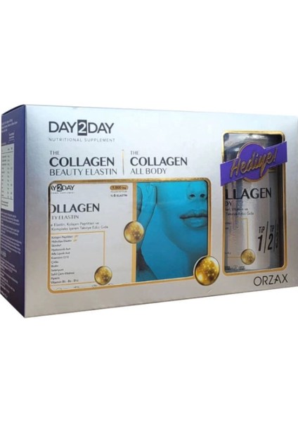 DAY2DAY Collagen Beauty Elastin 30 Tablet + 10 Doz X10 gr Collagen Body Hediye