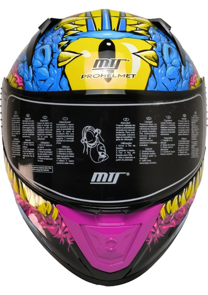 M-201 Gongju Pembe-Mavi Güneş Vizörlü Kask (Siyah Camlı) fiyatları