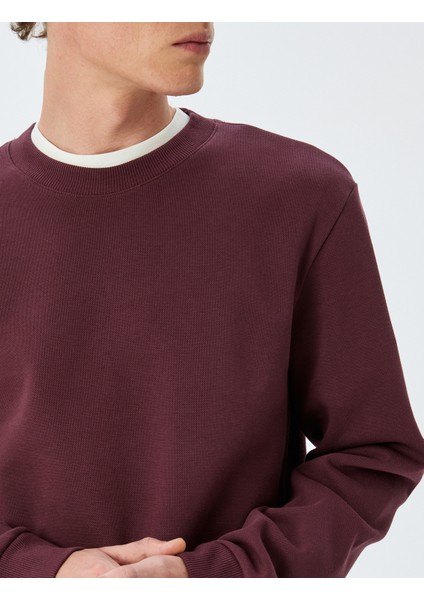 Bisiklet Yaka Pamuklu Basic Sweatshirt indirimleri
