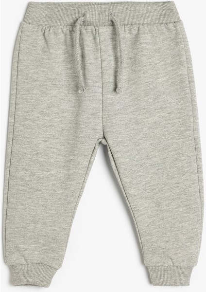 Beli Bağlamalı Pamuk Karışımlı Basic Jogger Eşofman Altı