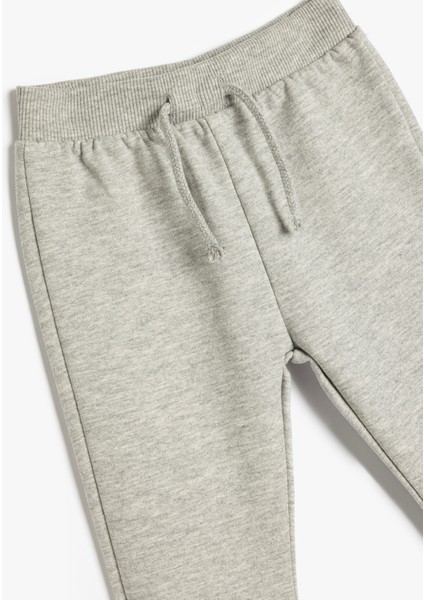 Beli Bağlamalı Pamuk Karışımlı Basic Jogger Eşofman Altı