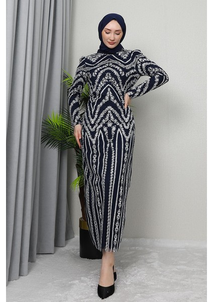 Ceren Tesettür Elbise Lacivert fiyatları