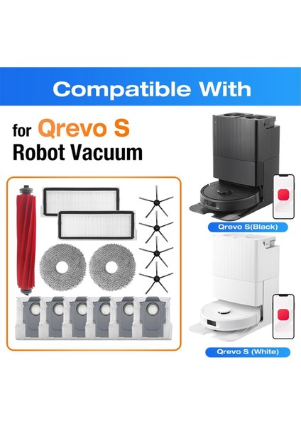 Qrevo S Robot Süpürge Ana Yan Fırça Paspas Bezi Filtre Yedek Parça Aksesuarları (Yurt Dışından) modelleri