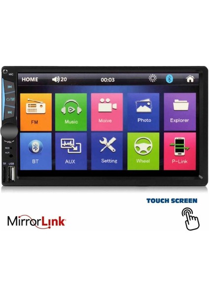 Kamosonic Double Teyp 7" 4X45W Mırrorlınk Bt/usb/sd/mp5/aux/fm Kameralı Tofas Seri KS-G751 KS-G751 fiyatları