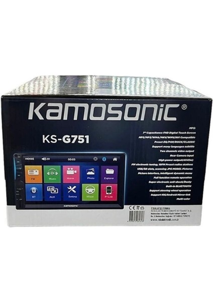 Kamosonic Double Teyp 7" 4X45W Mırrorlınk Bt/usb/sd/mp5/aux/fm Kameralı Tofas Seri KS-G751 KS-G751 indirimleri