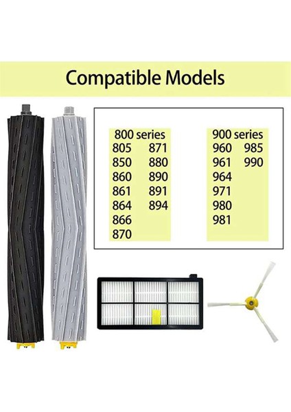 800 900 Serisi 860 870 880 890 966 Elektrikli Süpürge Yan Silindir Fırça Parçaları Hepa Filtre Tekerleği Değişimi (Yurt Dışından)