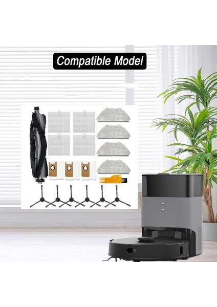 T20+ Robot Süpürge Için 19 Parçalı Aksesuar Seti: Ana Fırça, Toz Torbası, Hepa Filtre, Paspas Pedi, Yan Fırça (Yurt Dışından) modelleri