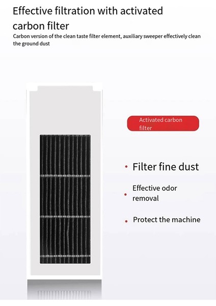 X2S Makine Vakum Süpürgesi Yan Fırça Bez Filtre Klipsi Karbon Toz Torbası Silindiri (Yurt Dışından)