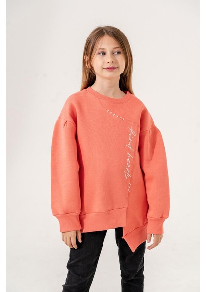 Kız Çocuk Asimetrik Üç Iplik Sweatshirt G4530