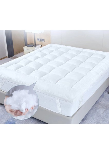 Topper 4.1 - Super Soft Yatak Pedi - Pamuk Kılıflı - Süper Yumuşak Nano Elyaf Dolgu