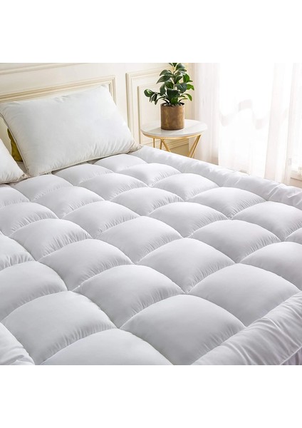 Topper 4.1 - Super Soft Yatak Pedi - Pamuk Kılıflı - Süper Yumuşak Nano Elyaf Dolgu