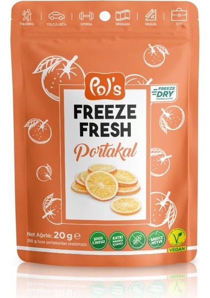 Pol’s Freeze Fresh Dondurularak Kurutulmuş Portakal 20G