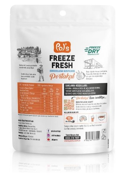 Pol’s Freeze Fresh Dondurularak Kurutulmuş Portakal 20G fiyatları