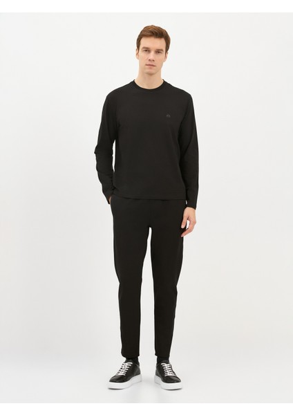 Erkek Regular Fıt Tişört-Siyah