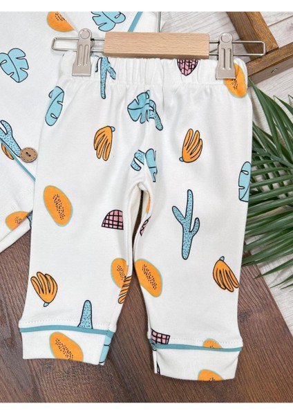 Kruvaze Yaka %100 Pamuk Önden Düğmeli Mevsimlik Ünisex Bebek ve Çocuk Pijama Takımı fırsatları