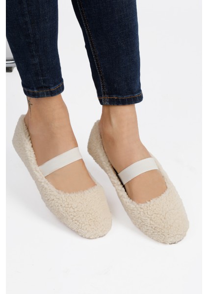Peluş Tüylü Bant Detaylı Kadın Ev Ayakkabısı Babet fiyatları