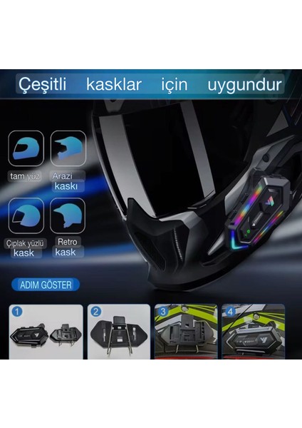 Y20 Max Kablosuz Bluetooth Motosiklet Kask Intercom - Çift Telefon Destekli Ipx6 Su Geçirmez