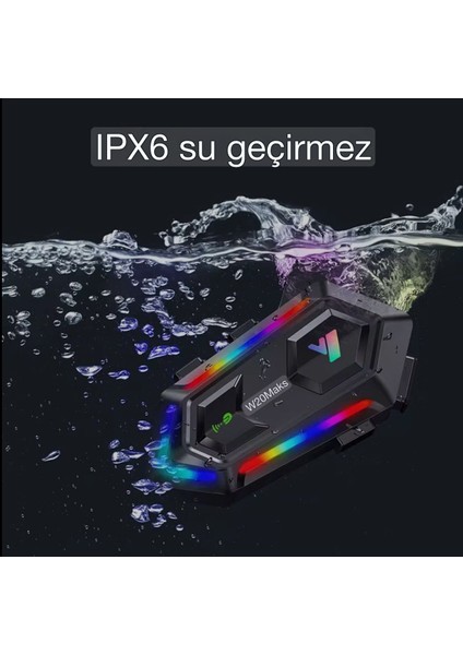 Y20 Max Kablosuz Bluetooth Motosiklet Kask Intercom - Çift Telefon Destekli Ipx6 Su Geçirmez