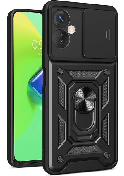 Infinix Hot 30 4g Ile Uyumlu Kılıf Kamera Korumalı Sürgülü Yüzüklü Standlı Tank modelleri